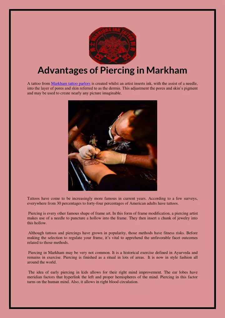 advantages of piercing in markham