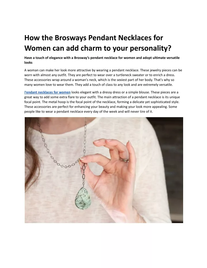 how the brosways pendant necklaces for women