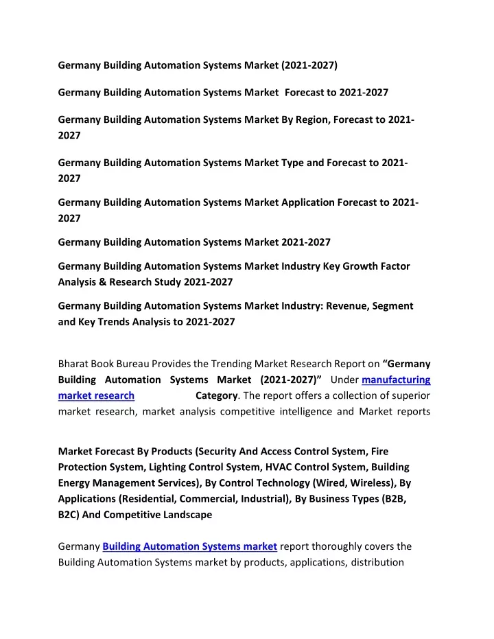 germany building automation systems market 2021