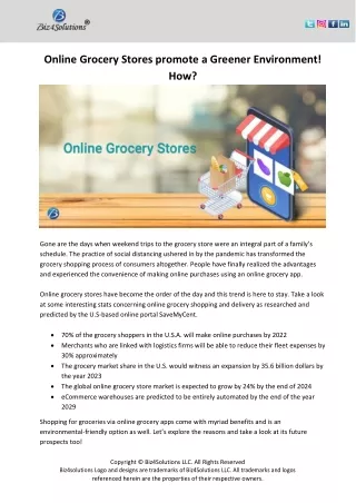 online grocery stores promote a greener