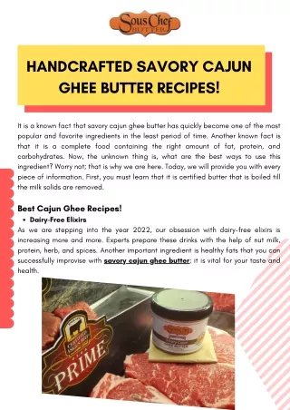 Handcrafted Savory Cajun Ghee Butter Recipes!