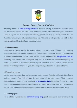 types of essays end the confusion