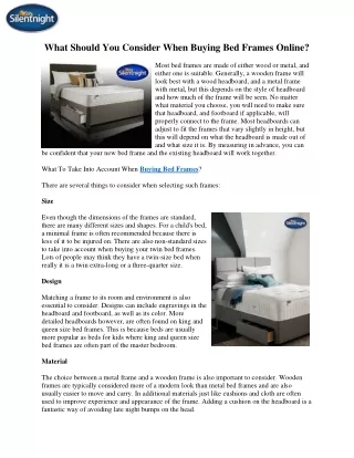 Buying Bed Frames Online