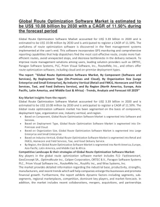 global route optimization software market