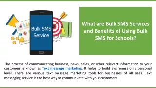 What are Bulk SMS Services and Benefits of Using Bulk SMS for Schools?