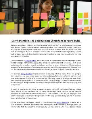 darryl stanford the best business consultant