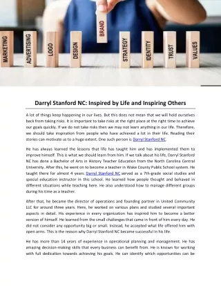 darryl stanford nc inspired by life and inspiring