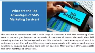 What are the Top Advantages of SMS Marketing Services?