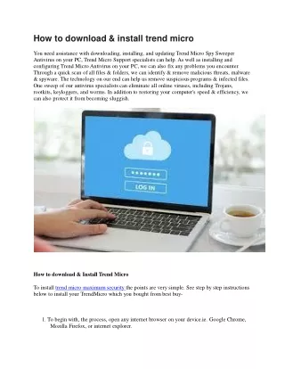HOW TO DOWNLOAD & install trend micro