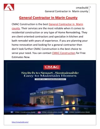 General Contractor In Marin County