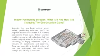 indoor positioning solution what is it and how is it changing the geo location game