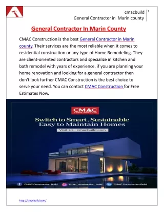 General Contractor In Marin County