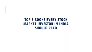 5 Books on Investing