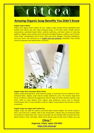 Amazing Organic Soap Benefits You Didnt Know