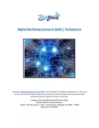Digital Marketing Course in Delhi | Techstack.in