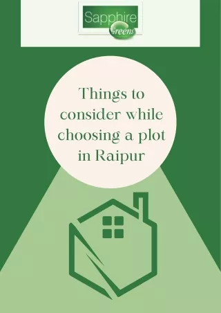 things to consider while choosing a plot in raipur