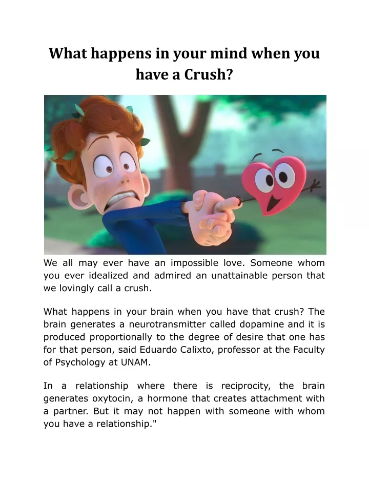what happens in your mind when you have a crush