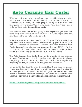 Auto Ceramic Hair Curler