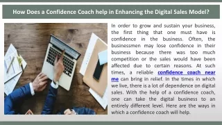 How Does a Confidence Coach help in Enhancing the Digital Sales Model