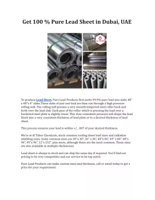 get 100 pure lead sheet in dubai uae