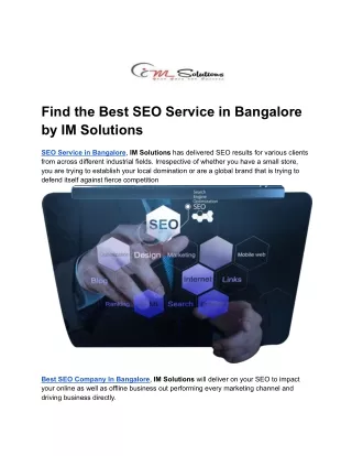 find the best seo service in bangalore