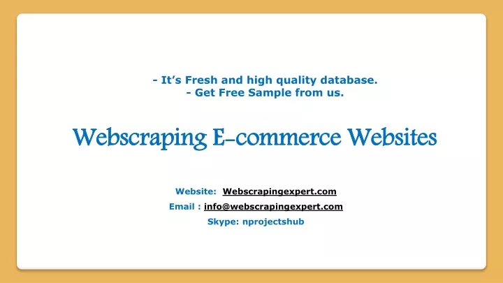 it s fresh and high quality database get free