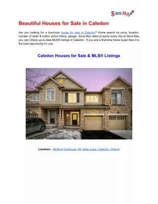 beautiful houses for sale in caledon