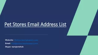 pet stores email address list