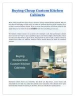 Buying Cheap Custom Kitchen Cabinets - slide 1