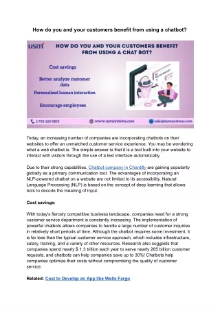 how do you and your customers benefit from using