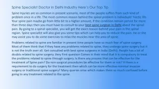 Spine Specialist Doctor in Delhi Industry Here’s Our Top Tip