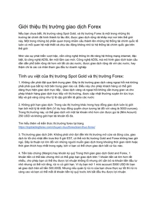 Giới thiệu thị trường giao dịch Forex