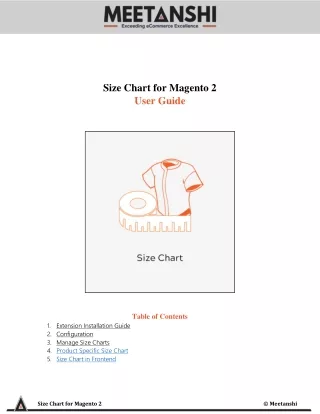size chart for magento 2 user guide table