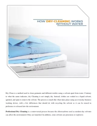 How Dry-Cleaning Works Without Water