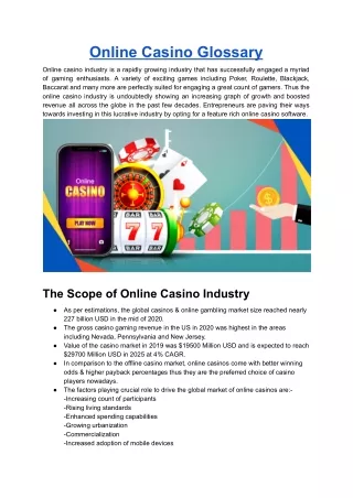 online casino glossary