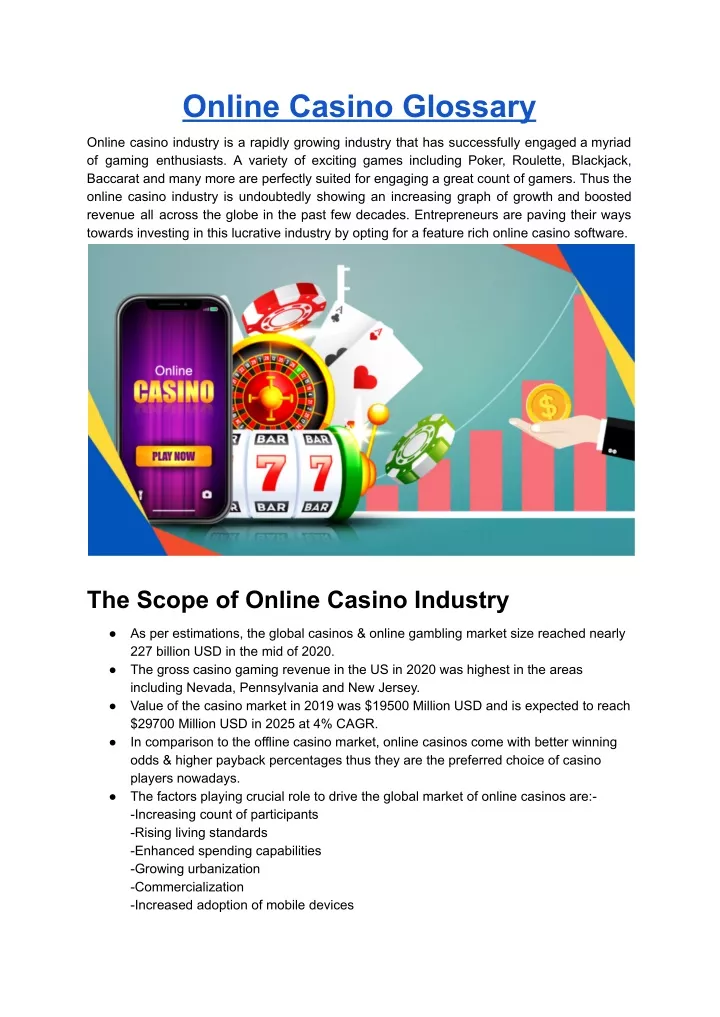 online casino glossary