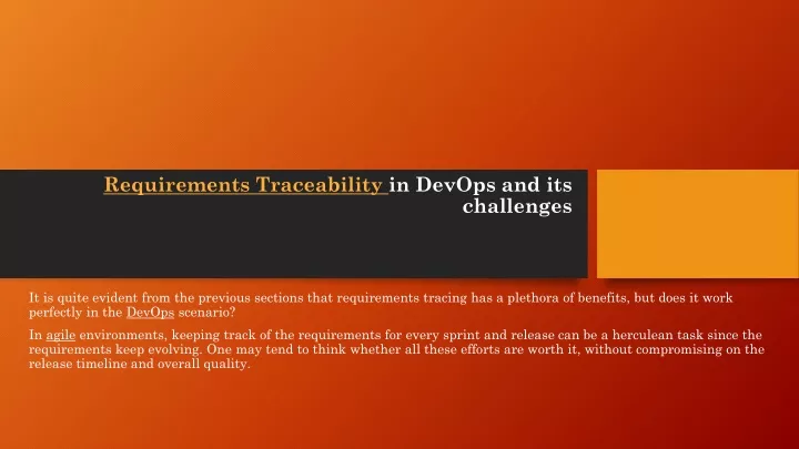 requirements traceability in devops and its challenges