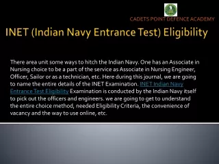 INET (Indian Navy Entrance Test) Eligibility