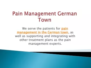Pain Management German Town