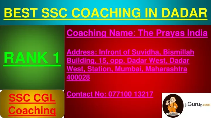 best ssc coaching in dadar