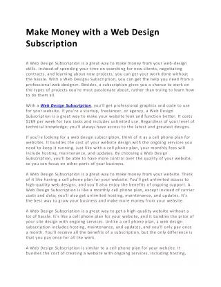 Make Money with a Web Design Subscription