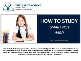 many students think studying hard is the only