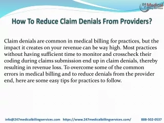 how to reduce claim denials from providers