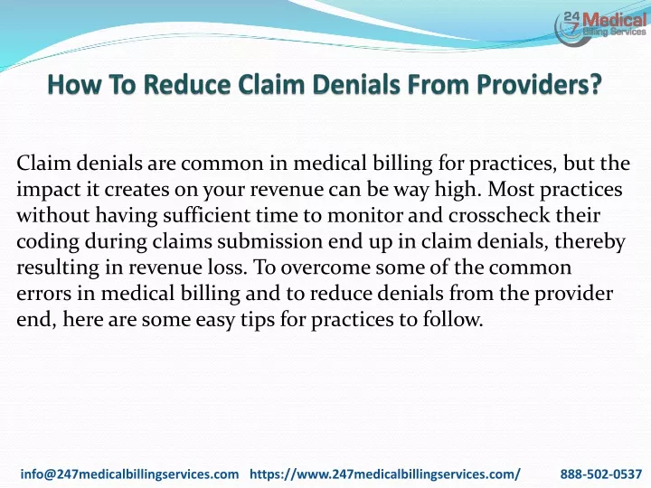 how to reduce claim denials from providers