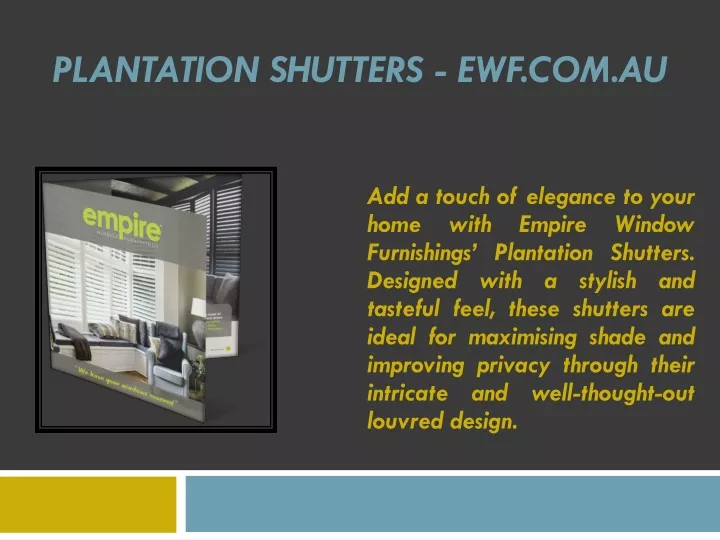 plantation shutters ewf com au