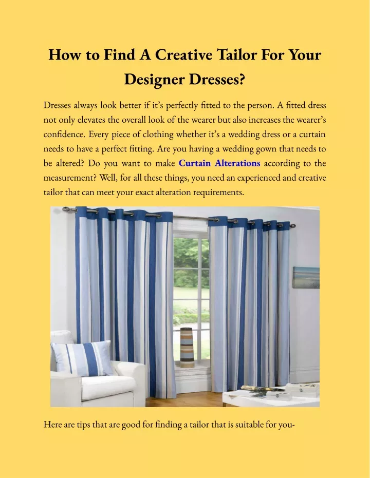 how to find a creative tailor for your designer