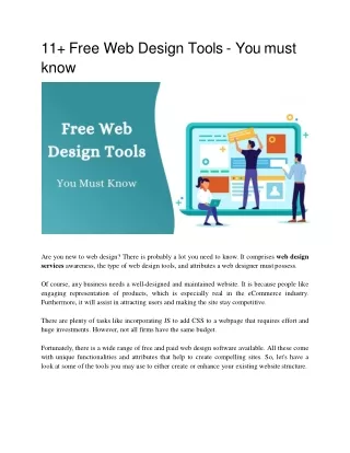 11  Free Web Design Tools - You must know