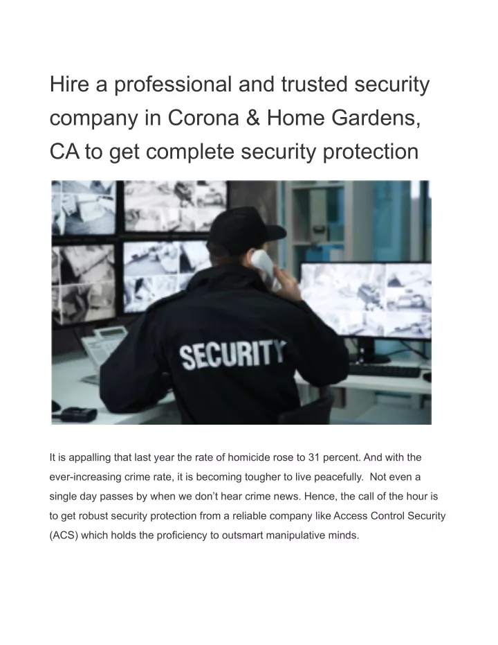 hire a professional and trusted security company