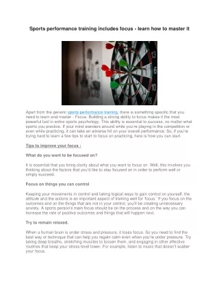 Sports performance training includes focus - learn how to master it -converted
