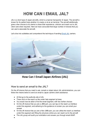 How can I email JAL